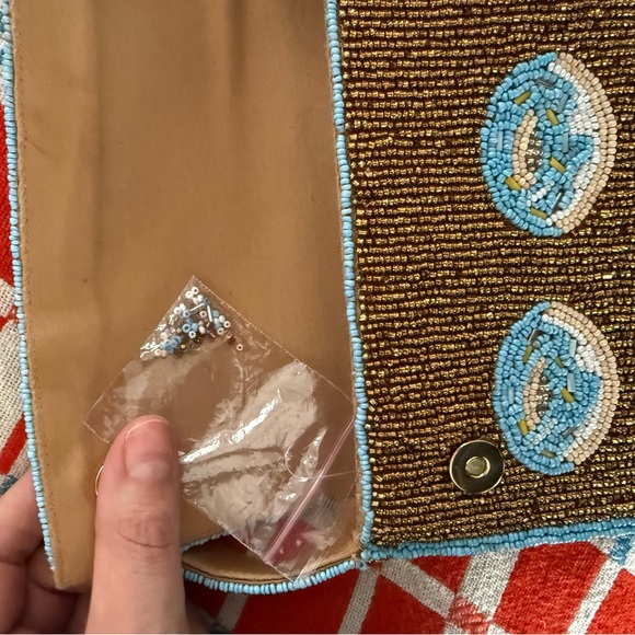 Used 1x Anthropologie Fiona Beaded Bag- Donut - Picture 5 of 5